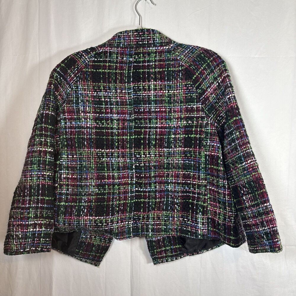 Women’s Multicolored Wool Blend Blazer Size 14 Petite Preowned - Picture 11 of 16